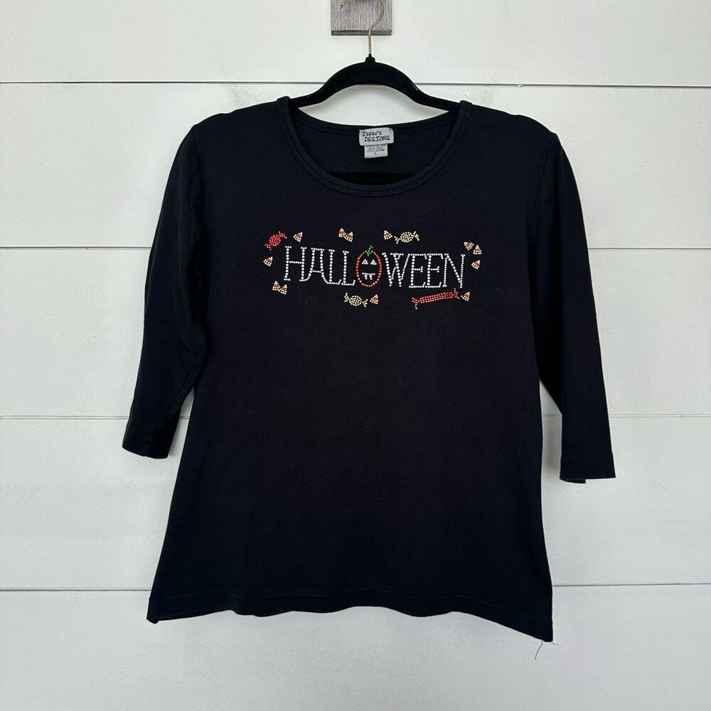 Vintage Isaac’s Designs Women’s Large Black Halloween Tee